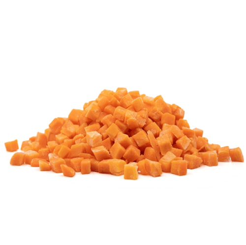 Carrots diced and slices